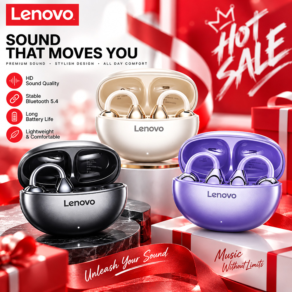 Tws Earbuds Bluetooth 5.3 - Lenovo TA410 TWS Wireless Ear Clip
