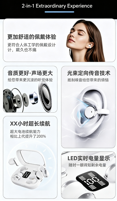 Open Ear Clip Bluetooth Earbud - огляд і ціна Open Ear Air Conduction Headphones
