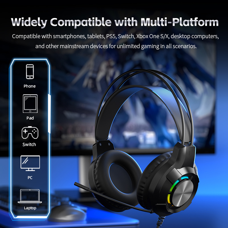 Gaming Headset Noise Cancellin - огляд і ціна Gaming Headset With Mic Rgb