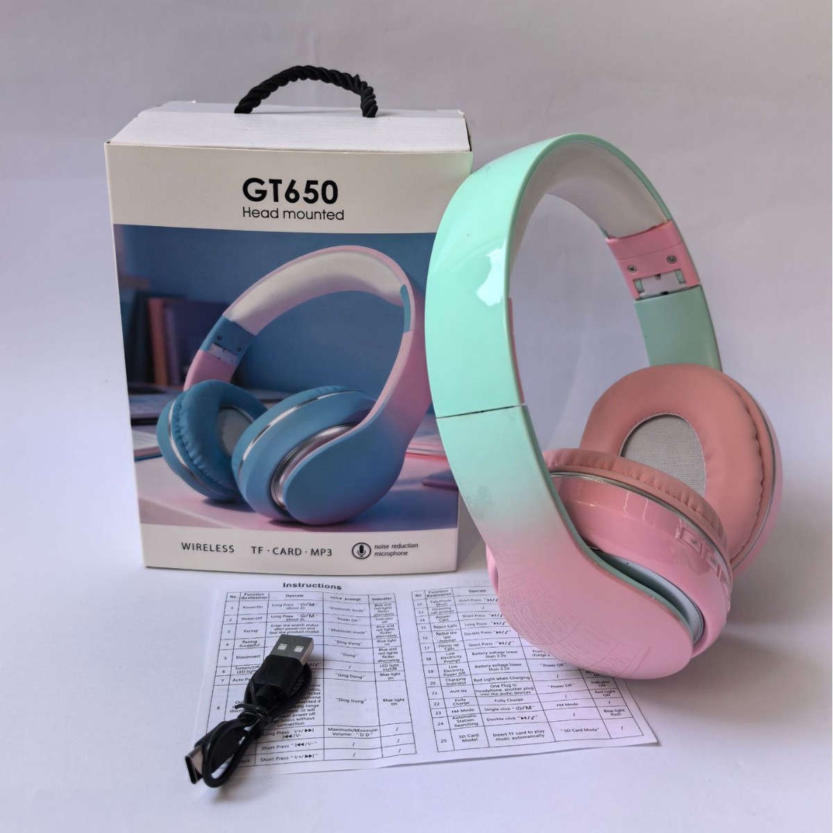 GT650 Cute Cat Ears Bluetooth5 - огляд і ціна Cat Ear Bluetooth Headset Led