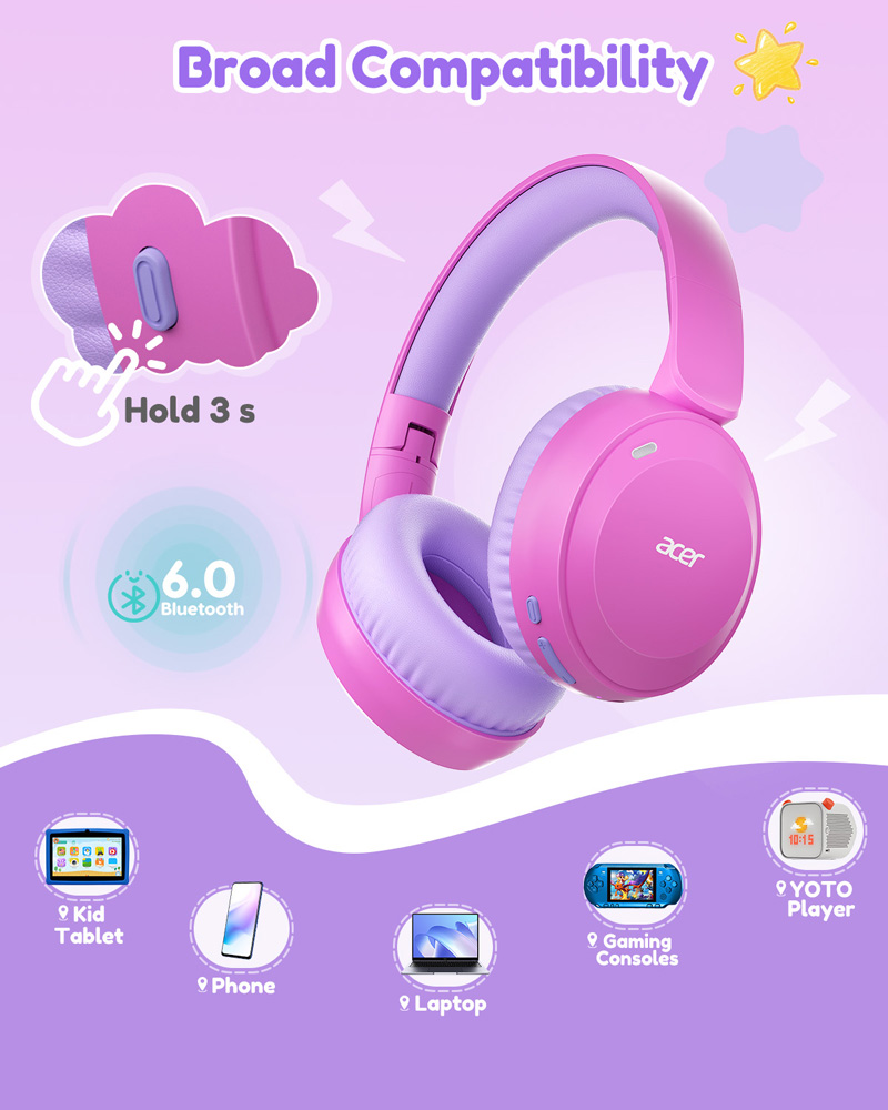 Acer OHR668 Kids Bluetooth 6.0 - огляд і ціна Anc Wireless Over Ear Headphones