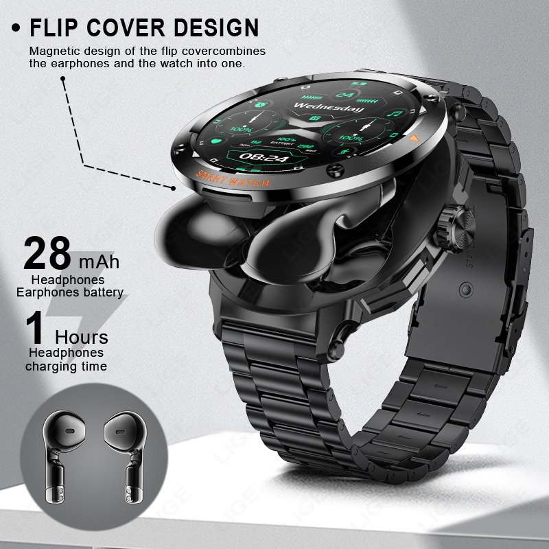 LIGE New 2 In 1 Smart Watch wi - огляд і ціна Tws Earbuds Bluetooth 5.3