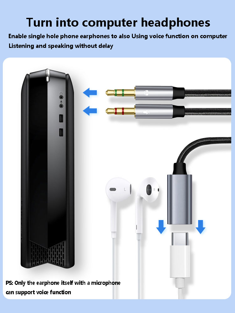 3.5mm Male to Type-C Aux Audio - огляд і ціна Type C Wired Earphones With Mic
