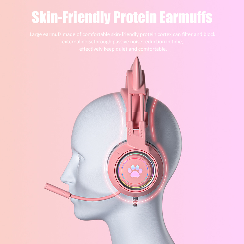 Cute Cat Ear Gaming Headphones - огляд і ціна Gaming Headset With Mic Rgb