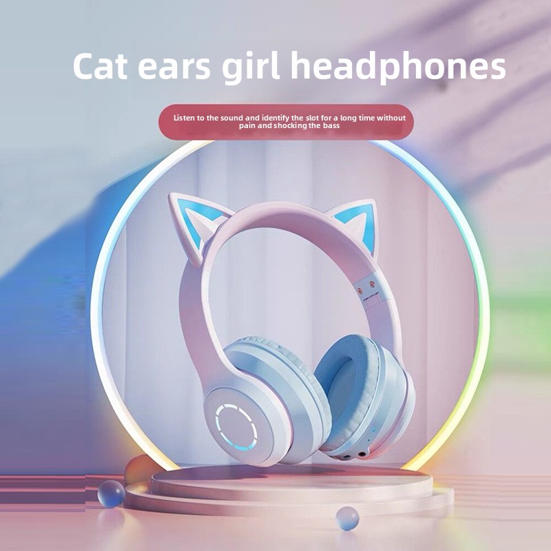 New Best Selling Head-Mounted  - огляд і ціна Cat Ear Bluetooth Headset Led