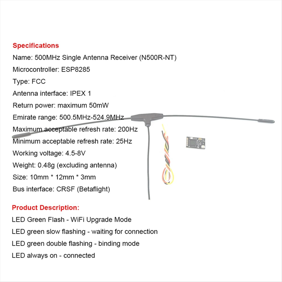 500MHz Receiver 500.5MHz-524.9 - огляд і ціна Drones