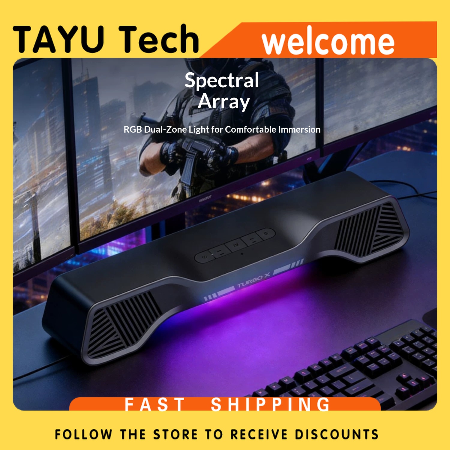 Hurricane Turbo X Gaming Speak - огляд і ціна Rgb Computer Soundbar For Pc
